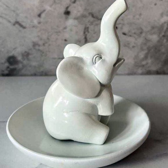 Elephant Wedding Ring Holder Tray Decorative Jewelry Holder, Trinket Tray/Dish - Picture 8 of 10